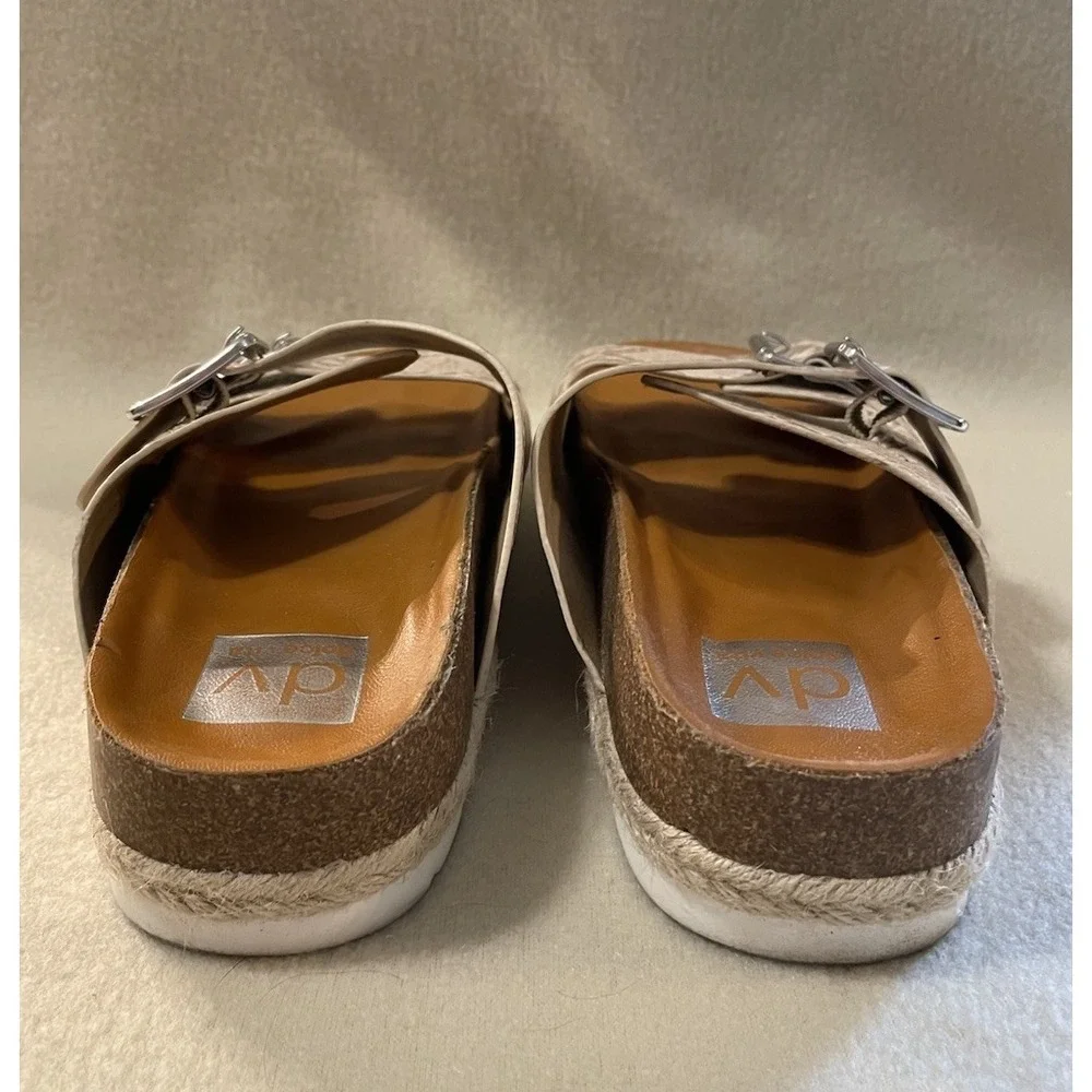 DV by Dolce Vita Carther Buckle Slip On Sandals Shoes Tan Snake Print Size 7.5